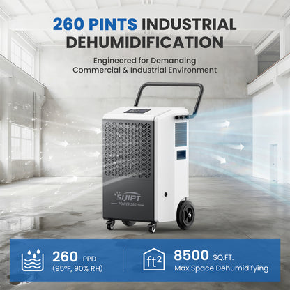 Sijipt 260-pint
commercial flood restoration dehumidifier with pump front view