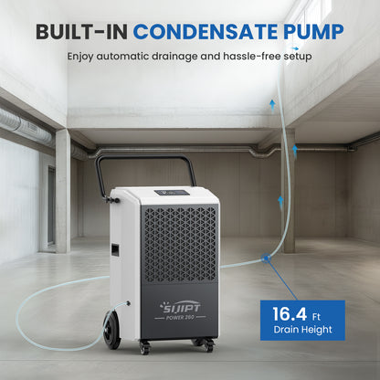 Sijipt 260-pint
commercial flood restoration dehumidifier with pump front view