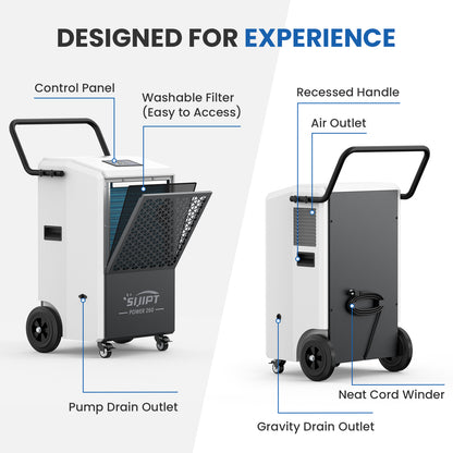 Sijipt 260-pint
commercial flood restoration dehumidifier with pump front view